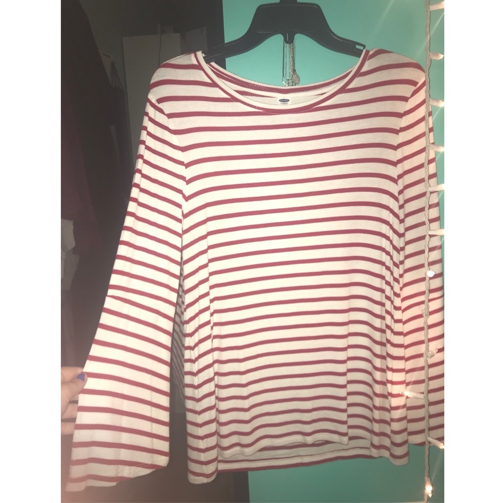 NWOT Striped Bell Sleeve Top